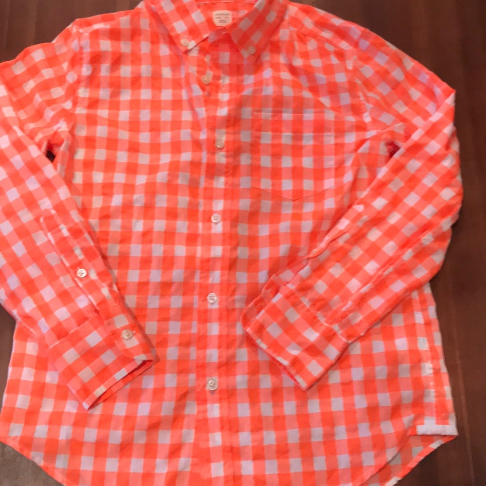 Jcrew Crewcuts neon orange  button down shirt
